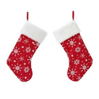 Manwang Snewflake Dizajn Božićne čarape Božićne čarape sa snježnim pahuljicama Dizajn ručno rađene ploče za bojne bojne torbe za ponovno za višekratnu torbu Xmas