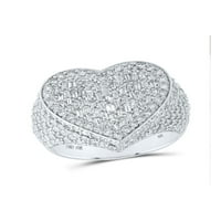 10kt bijelo zlato Žene okrugli dijamantski prsten srca 2- CTTW