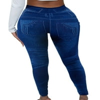 Colisha Women Thene Traper Pant visoke struke lažne traperice Bespremljene tajice Slim Fit WorkOut Tummy Control tajice Style-B s