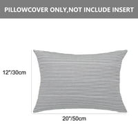 PiccoCasa Classic Stripe bacač jastučnica 12 X20 ukrasni jastuk, crno-bijelo