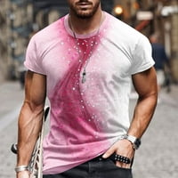 3D šarene mashirts muškarci grafički tees 3D ispisane posade kratki rukav ljetni casual tees bluza bluza ružičasta 5xl