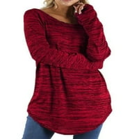 REJLUN Ženska majica The Striped Majica Solid Color T majica Longline Pulover Loose Dnevno odjeljenje