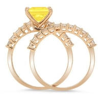 2. CT sjajna princeza simulirana žuta dijamant 14k žuti zlatni pasijans sa akcentima mladenci set sz 6
