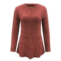 Džemper za žene Žene Jesen i zimska puna boja Dugih rukava Lagana posada Ležerne prilike