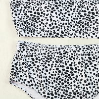 Olyvenn Rollback Ženski bikini kupaći kostim Ljetni modni ugodni odjevnici za djevojke Strappy Bath odijelo Leopard Print Beachward Trokut kupaći kostimi Postavlja žensko Leisure Black XXXL