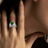 Xinqinghao Women Prsten Šareni cirkon vjenčani nakit prstena veličine Legura 6 - poklon prsta zelena 7