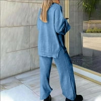 Ženske pidžame postavio je ženski gornji dvodijelni set dugih rukava s dugim rukavima visoke strukske