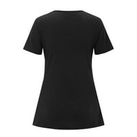 Žene ljetni modni kratki rukav V rebrasta majica TOP LJETNA Čvrsta boja casual majica mrežica za žene