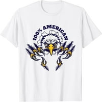 Patriotski ćelav Eagle SAD Wireel 4. jula američka majica