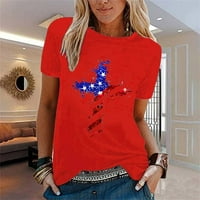 Majice za žene Ženska majica povremene zvezde kratkih rukava Majica s kratkim rukavima Lood top ljubičasta
