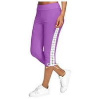 Petite široke pantalone za noge za žene boho solidni zavoj elastični struk sažete hlače hlače
