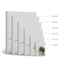 Osmjeh Art Dizajn Portret slona hodanje divljim životinjskim životinjskim životinjom Natural Art Print