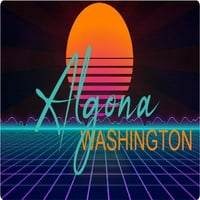 Algona Washington Vinil Decal Stiker Retro Neon Dizajn