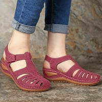 LoyisVidion ženske sandale čišćenje žena Ljetni modni casual sandale casual ravne pune cipele u boji crvene 6