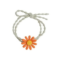 Grofry kose prsten za pranje za ulov za oči 3D cvijeće Elastične veze za djecu žuta narančasta