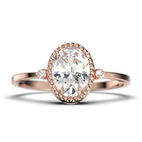 Prekrasan Boho i hipi 1. Carat Ovalni rez dijamantski moissan zaručni prsten, vjenčani prsten u 10K