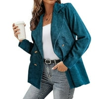 Ženska modna jakna Čvrsta boja jakna modna povremena odjeća L plavo jezero