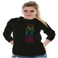 Pop šarene duge neon logo Ženska majica s dugim rukavima Brisco brendovi s