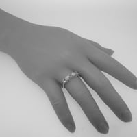 Engleski izrađen 9k bijeli zlatni prirodni citrinski citrinski i opal ženski vječni prsten - veličine