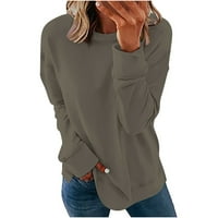 Hueok Dukseri za žene plus veličine dugih rukava, puna boja modna casual bluza s kapuljačom sa džepnim pulover džemper vrhovima