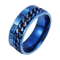Keusen Novi gutljaj za prijenos nakita Muški titanijum čelik Rotirajuće rimsko lančani prsten za ličnost dominirajućim prstenom w