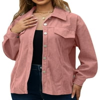 NOLLA Women Cardigan Dugme Down Labavi jakne Dugih rukava za odmor Pink XL
