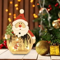 Yozhu Božićni ukrasi Santa Claus LED božićne centriranje stolne dekoracije LED drveni osvijetljeni streljivi ukrasi za ukrašavanje božićnog stabla