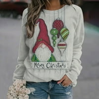 Ženska božićna dukserica Crewneck Funny grafički tiskani snjegović majica Xmas Modni pulover vrh