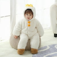 Dodjeljne odjeće Juebong Toddler Baby Boys Girls Boja plišana slatka medvjeda uši zima debela Držite tople kombinezone za rodljivo, bijelo, 6- mjeseci
