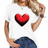 Crveno srce Ljeto Žene vrhovi grafički tees majica kratkih rukava Nacionalni dan Day Day