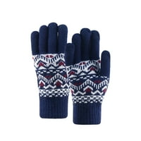 Mishuowi zimske tople rukavice za muškarce i žene zimske scretne rukavice pletene žakardske muške i ženske prste zadebljane granice vanjske tople jahanje skijaške rukavice C jedna veličina