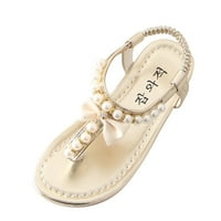 Simplmasygeni Toddler Cipele Sjetpu Ljeto Toddler Dojenčad Kids Baby Girls Bowknot Pearl Princess Thong Sandals Cipele