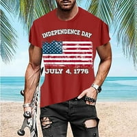 KPOPLK Američka zastava Majice za muške patriotske košulje USA zastava Stars Stripes Ispis majica 4. srpnja Tee vrhovi muških majica