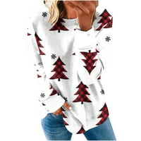 Star i perje za perje za ispisne košulje Crewneck Fall Dukserice Trendi pulover plus veličina vrhova modna proljetna odjeća za žene crvene m