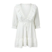 Padutske haljine za žene Elegantna plaža Flowy Cles Out Bezbednoscke Flowy Line Maxi haljina bijela,