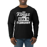 Kraljevi su rođeni u februaru Humor muški majica s dugim rukavima, crna, 2xl