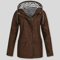 Jakne za žensku ležerna čvrsta jakna na otvorenom plus veličine s kapuljačnim vodonepropusnim vodonemljivim