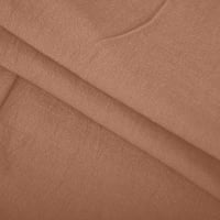 Žene Capri hlače Pamučna posteljina elastična struka nabrajane kaprisu hlače boho ljetni casual salon opuštene pantalone