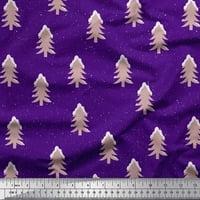 Soimoi ljubičasta pamučna proizvodna maziva božićno drvce štampana zanata tkanina od dvorišta široka