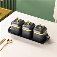 Nordijska plastična zidna začinska boca sa kašikom i poklopcem zapečaćene za začinjeno Jar Set set kombinacija