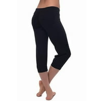 Giligiliso jesenski ženski vježbanje tajice Stretch tipka za struk Pocket Yoga teretana obrezane pantalone sa džepom