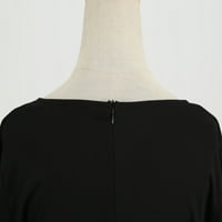 Haljine Wozhidaoke za žene Ženska vintage haljina Božićska štampana haljina s dugim rukavima za žene Black XL-10