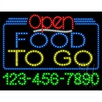 Sve neon l100- hrana za otvaranje sa telefonskim brojem animirani LED znak 24 '' visok 31 '' širok 1