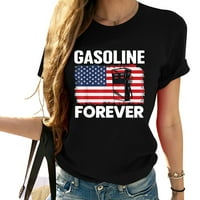 Benzin Forever Funny Gas automobili Ljubavnik Patriots Nas Cool i udoban ženski grafički tee - Savršeno
