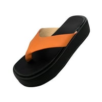 Kakina s sandale za žene, flip flops ženske sandale sa udobnim unutarnjim i vanjskim sandalama na otvorenom ravne sportske papuče narančaste, 4.5