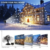 Božićne LED svjetla, pejzaž pomični svjetla snijega, odmor snježne pahuljice rotirajuće projektore svjetla unutarnji i vanjski vrt zidni dekor