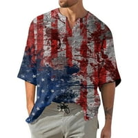 Muške majice Dan nezavisnosti Zastava Odštampani kratki rukav V-izrez V-izrez Ljetni mjehurić Naborana