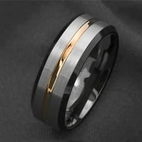 Hyda Fashion Muškarci Matte Stripe Titanium čelični prsten za vjenčanje nakit za vjenčanje