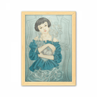 Plava haljina ljepota kineska slikarstvo ukrasno drveno slikanje Naslovnica Dekoracija Frame slike A4