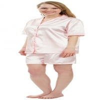 Leisureland Classic ženska Stretch Shart Satin Pajama set